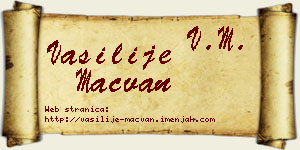 Vasilije Mačvan vizit kartica